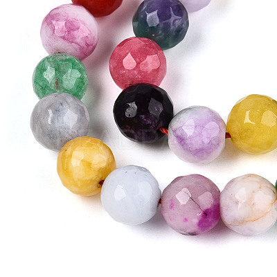 Dyed Natural White Jade Beads Strands G-T139-8mm-60-09-1