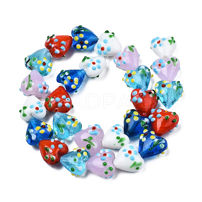 Handmade Bumpy Lampwork Beads Strands LAMP-N029-011A-1