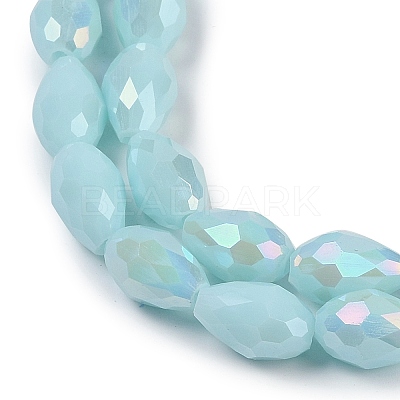 Opaque Solid Color Electroplate Glass Beads Strands LS-EGLA-N013-P10mm-B11-1