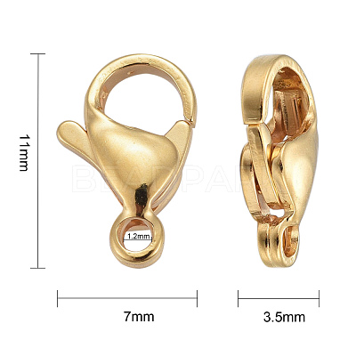 304 Stainless Steel Lobster Claw Clasps X-STAS-H352-01D-G-1