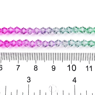 Gradient Color Baking Paint Glass Bead Strands DGLA-A039-T4mm-A010-1