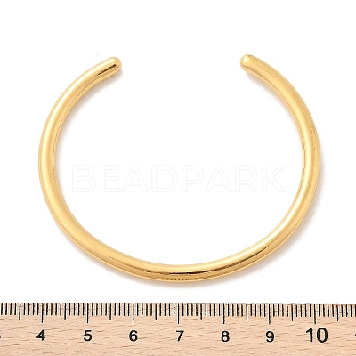 Ion Plating(IP) 304 Stainless Steel Simple Thin Cuff Bangles X-BJEW-P296-02G-1