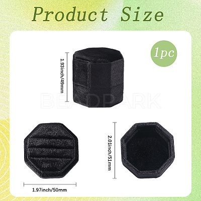 Velvet Cover Plastic Couple Ring Box VBOX-WH20003-001A-1