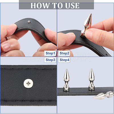 20Pcs Zinc Alloy Spikes Screwback Studs FIND-GF0008-53A-1
