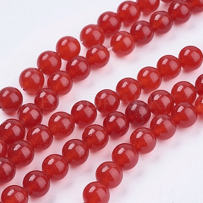 Natural White Jade Bead Strands X-G-R165-8mm-15-1