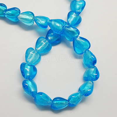 Handmade Silver Foil Glass Beads FOIL-R050-12x8mm-14-1