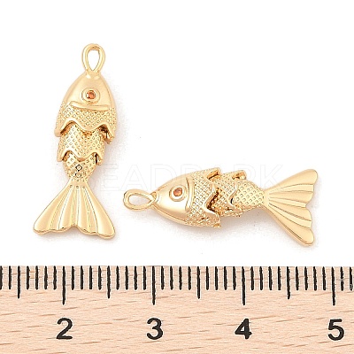 Brass Micro Pave Clear Cubic Zirconia Pendants KK-C080-02A-G-1
