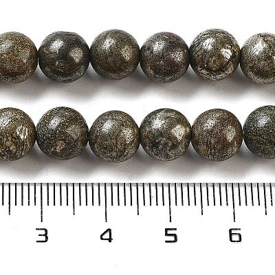 Natural Pyrite Beads Strands G-S265-03-8mm-1