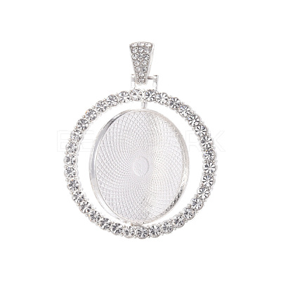 Alloy Pendant Cabochon Settings X-PALLOY-S107-005S-RS-1
