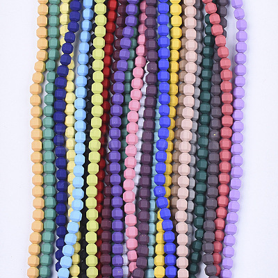 Spray Painted Non-magnetic Synthetic Hematite Beads Strands G-T124-13-1
