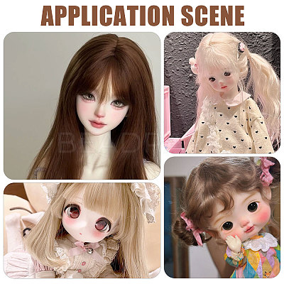 4Pcs 4 Colors High Temperature Fiber Doll Hairs DIY-GL0006-26-1