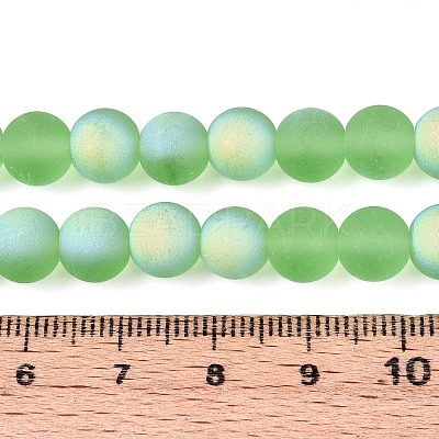Frosted Transparent Glass Beads Strands GLAA-T032-T8mm-MBB17-1