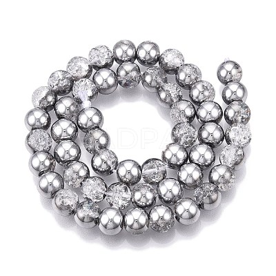 Electroplated Crackle Glass Beads Strands X-EGLA-N014-8mm-03-1