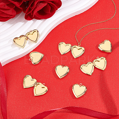 8Pcs 304 Stainless Steel Locket Pendants STAS-HY0002-02-1