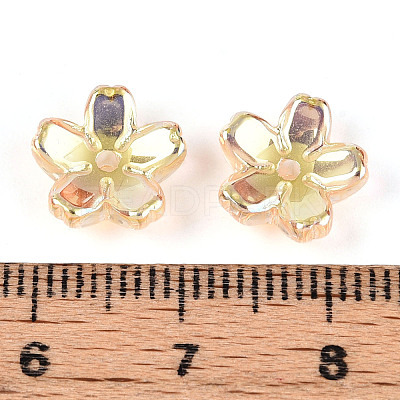 Transparent Electroplate Glass Bead Caps EGLA-N015-01C-1