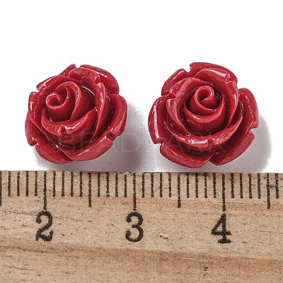 Synthetic Coral Dyed Carved Beads SHEL-I001-05D-1