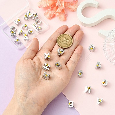 26Pcs 26 Styles Zinc Alloy Enamel European Beads FIND-CJ0004-01-1