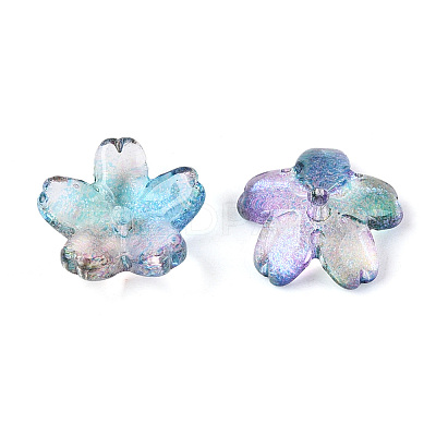 Baking Paint Transparent Glass Bead Caps DGLA-N014-06B-01-1