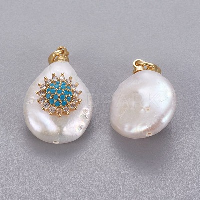 Natural Cultured Freshwater Pearl Pendants KK-L187-02B-1