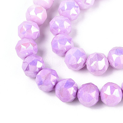Anti-Tarnish Electroplate Glass Beads Strands GLAA-N010-10mm-07-1