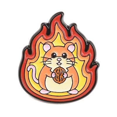 Flaming Animal Alloy Enamel Pins JEWB-G046-05F-1