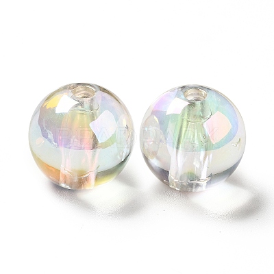 Two Tone UV Plating Rainbow Iridescent Acrylic Beads TACR-D010-03A-01-1