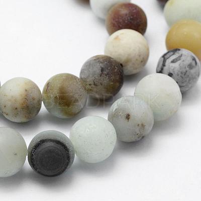 Natural Flower Amazonite Beads Strands G-F518-24-10mm-1