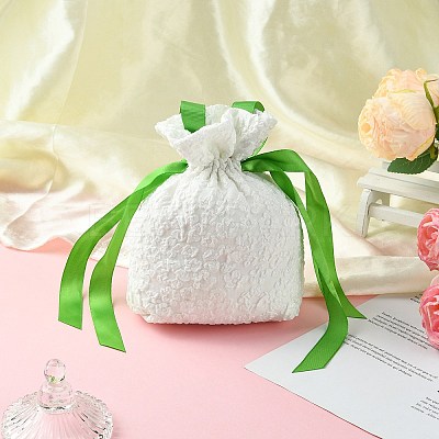 Cloth High Jacquard Flower Sugar Gift Drawstring Bags with Handle ST-CJ0004-01D-1