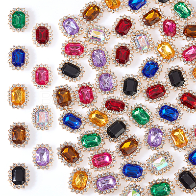 54Pcs 9 Colors Glass Rhinestone Cabochons ALRI-GA0001-02-1