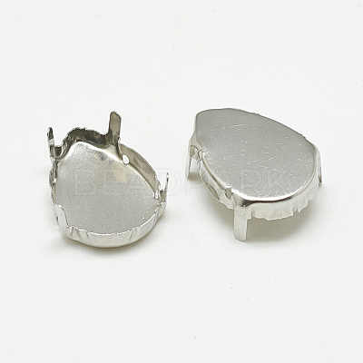Non-Tarnish 201 Stainless Steel Sew on Prong Settings STAS-T032-02-18x25mm-1