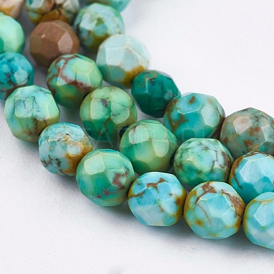 Dyed & Heated Natural Magnesite Beads Strands TURQ-F010-04A-4mm-1