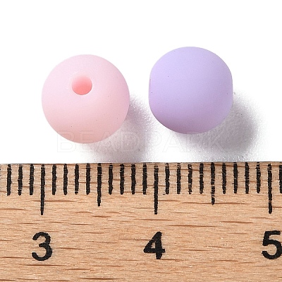 Rubberized Style Imitated Silicone Acrylic Beads MACR-D029-01E-1