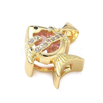 Brass Micro Pave Cubic Zirconia Pendants KK-F930-16G-01-1