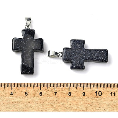 Synthetic Blue Goldstone Pendants GG-K002-11H-1