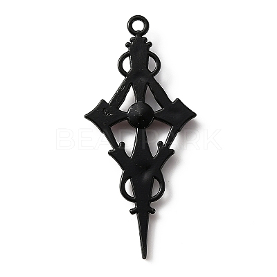Siam Rhinestone Cross Pendant with Red Enamel ENAM-WH0001-06EB-04-1