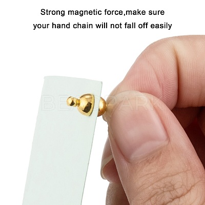 Round Brass Magnetic Clasps with Loops KK-D331-G-NF-1
