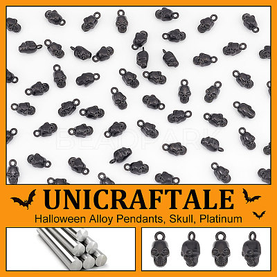 60Pcs Halloween Alloy Pendants FIND-UN0002-50EB-1