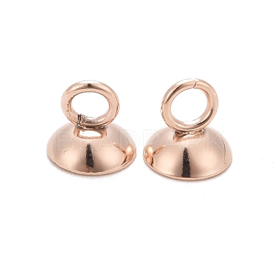 201 Stainless Steel Bead Cap Pendant Bails STAS-L244-27D-RG-1