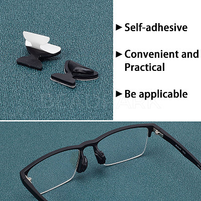 25 Pairs 5 Style Butterfly & Flat Round Anti-Slip Adhesive Soft Silicone Eyeglass Nose Pads FIND-GF0004-10-1