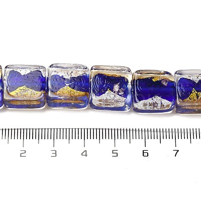 Handmade Gold Foil and Silver Foil Lampwork Beads FOIL-C001-01B-06-1