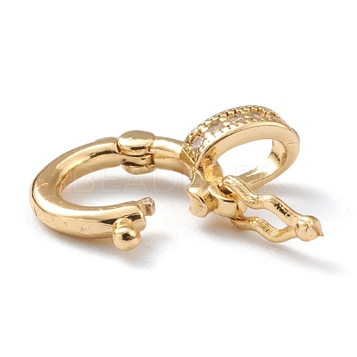 Brass Micro Pave Clear Cubic Zirconia Twister Clasps ZIRC-A014-07-1
