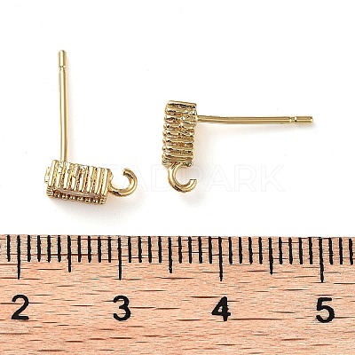 Brass Micro Pave Cubic Zirconia Studs Earrings Finding KK-K364-01G-1