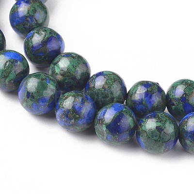 Assembled Synthetic Lapis lazuli and Malachite Beads Strands G-L528-03C-1
