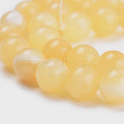 Natural Topaz Jade Beads Strands G-E266-11A-6mm-1
