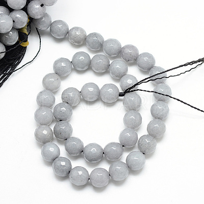 Natural White Jade Bead Strands G-R346-6mm-10-1