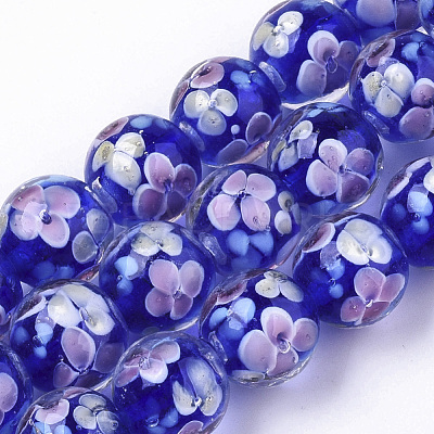 Handmade Lampwork Beads Strands LAMP-T007-04E-1