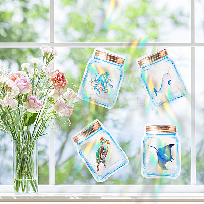 4 Sets 4 Style Waterproof PVC Window Film Adhesive Stickers DIY-GF0005-61-1
