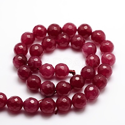 Dyed Natural White Jade Round Beads Strands X-G-E313-10mm-05-1