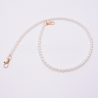 White Acrylic Round Beads Bag Handles FIND-TAC0006-23C-01-1