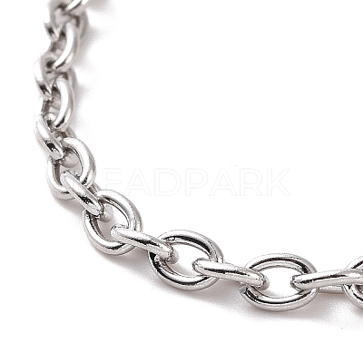 Non-Tarnish 304 Stainless Steel Cable Chain Bracelet for Men Women BJEW-E031-01P-06-1